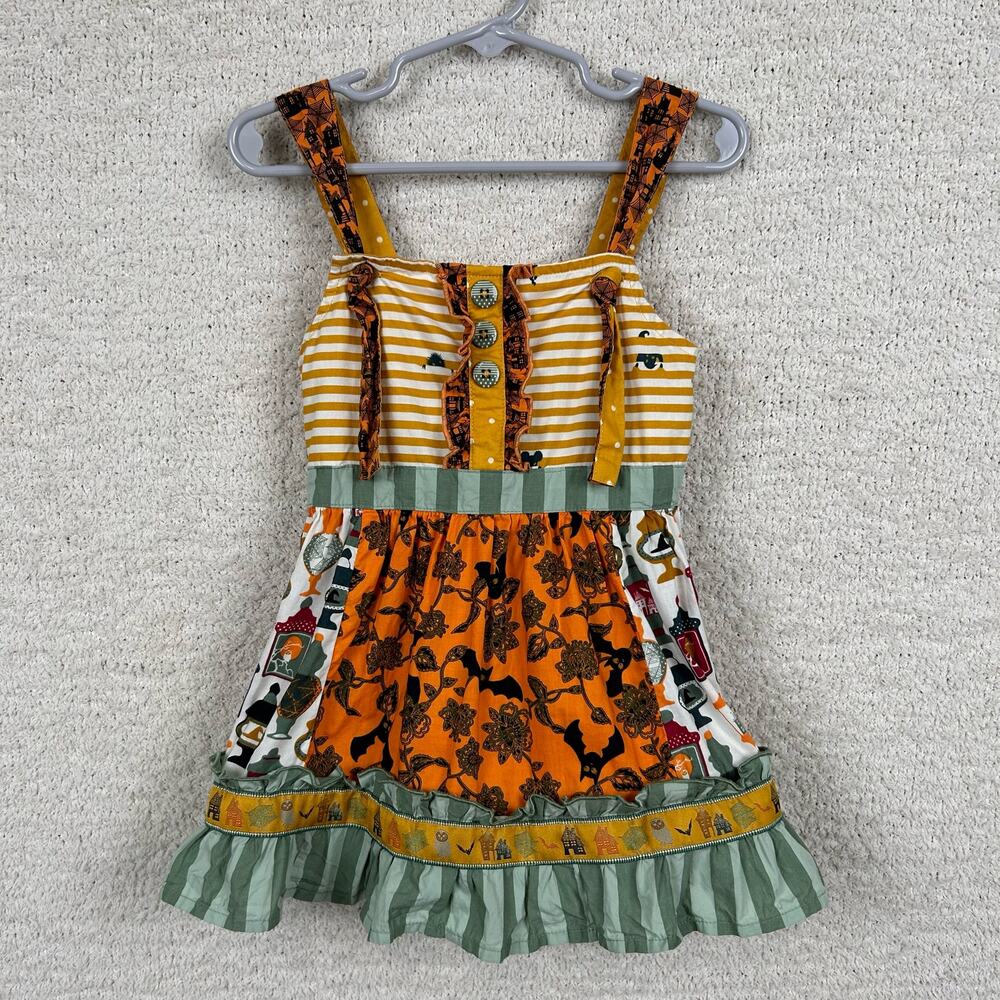 Matilda Jane Halloween Orange and Green Kids Blouse/tunic dress.